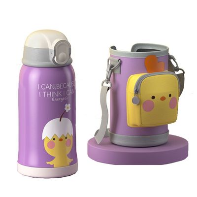 Vakuumflaschen Thermosen heiße Cartoon Edelstahl Kinder Wasserflasche mit 3 Deckeln