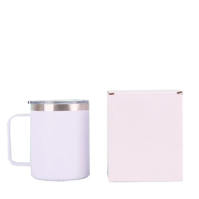 Custom Logo 12 oz 304 Edelstahl Kaffeetasse Outdoor Camping Tragbare Tasse mit Griff