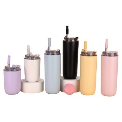 Kinder BPA-freier Tumbler mit Stroh Doppelwand Edelstahl Vakuum Tasse 280ml/500ml