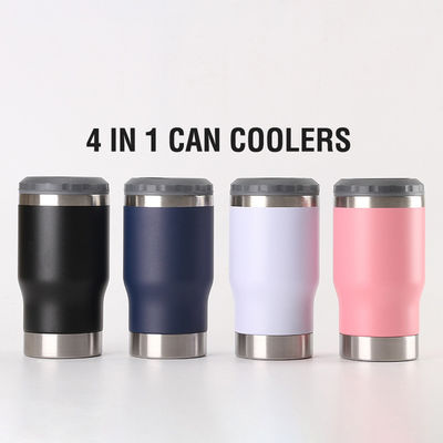 4 in 1 Bier Sublimation Straight Can Cooler 14oz für Camping mit 2 Deckeln für den Außenbereich
