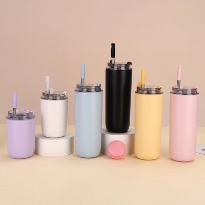 MUGS 10oz/16oz Double Wall Cute Kleines für die Schule Mit Strohdeckel Tasse Edelstahl Kinder Tumbler