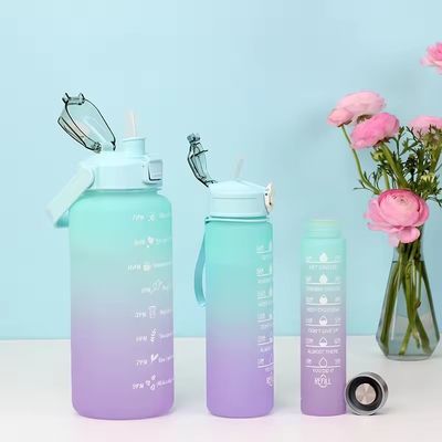 Ein individuelles Logo akzeptabel 3 Stück Sport-Plastik-Flaschen mit Schrägfläche