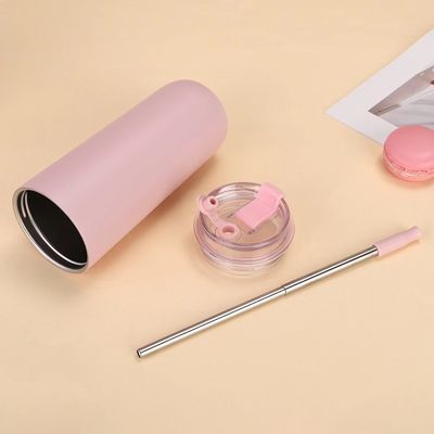 280 ml 500 ml Edelstahl Vakuum-Kaffee-Tumbler mit Metallstroh nachhaltige Reisemug