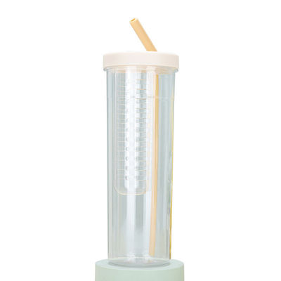 800 ml Plastik Outdoor Sport Strohsaft Trinkwasserflasche Tasse mit benutzerdefiniertem Logo