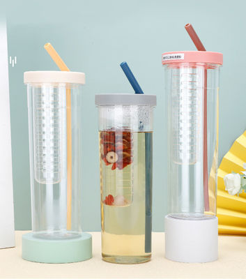 800 ml Plastik Outdoor Sport Strohsaft Trinkwasserflasche Tasse mit benutzerdefiniertem Logo