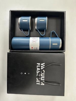 500 ml Vakuumisolierte Edelstahl-Vakuumflasche Geschenksatz mit 3 Tassen