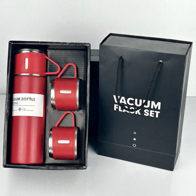 500 ml Kapazität Business Cup Edelstahl Thermosflaschen Wasserflasche mit 3 Deckeln Rosa