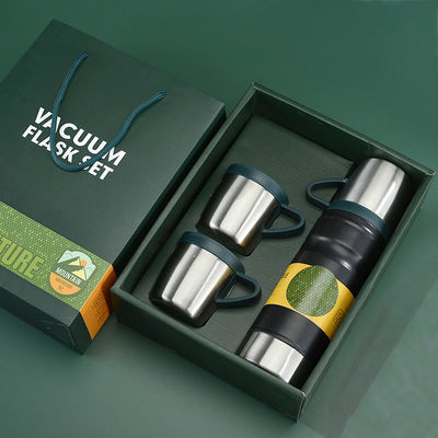 Edelstahl Vakuumflasche mit 3 Deckeln 680ml Thermosbecher Geschenk Set für Profis