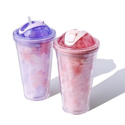 400g Doppelwandbecher mit Stroh Die beliebteste Mode-Wasserflasche