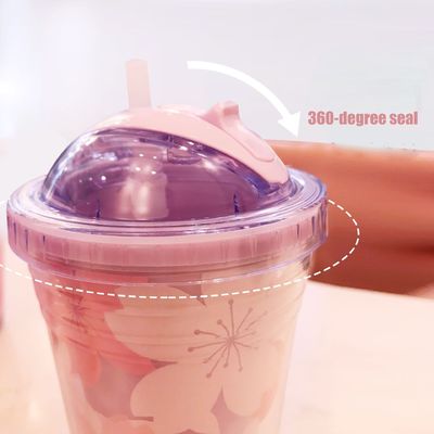 400g Doppelwandbecher mit Stroh Die beliebteste Mode-Wasserflasche