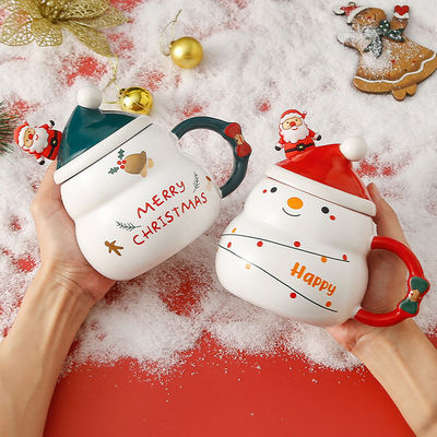 Kreative Weihnachtskaffeebecher 480 ml Kapazität Sublimationsdruck Santa Claus Design