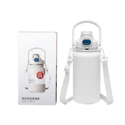 Außenreisekuppe 1600 ml Isolierte Wasserflasche-Edelstahl Vakuum-Kaffee-Tasse mit Griff
