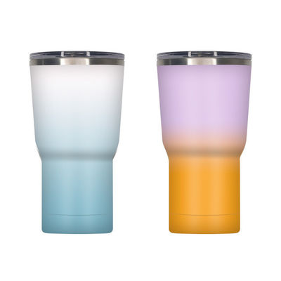 Karikaturdruck Portable Aluminium-Tasse Isolierte Edelstahl Reisemügel mit Stroh