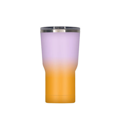 Karikaturdruck Portable Aluminium-Tasse Isolierte Edelstahl Reisemügel mit Stroh