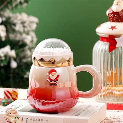 500 ml Geschenk-Box Reise-Keramik-Kaffee-Tasse Set mit Schräg-Perlglans