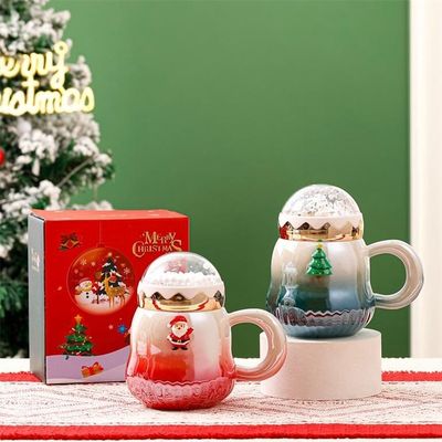 500 ml Geschenk-Box Reise-Keramik-Kaffee-Tasse Set mit Schräg-Perlglans