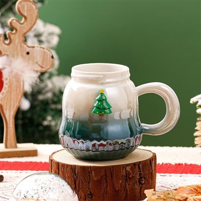 500 ml Geschenk-Box Reise-Keramik-Kaffee-Tasse Set mit Schräg-Perlglans