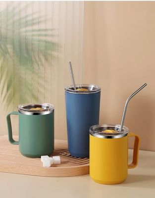Nachhaltige 14oz Doppelwand Vakuum isolierte Edelstahl Kaffeetasse mit Deckel