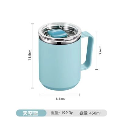 Nachhaltige 14oz Doppelwand Vakuum isolierte Edelstahl Kaffeetasse mit Deckel