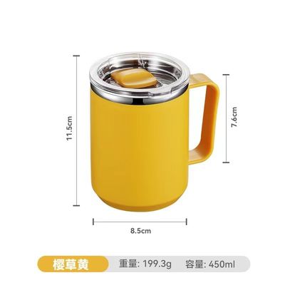 Nachhaltige 14oz Doppelwand Vakuum isolierte Edelstahl Kaffeetasse mit Deckel