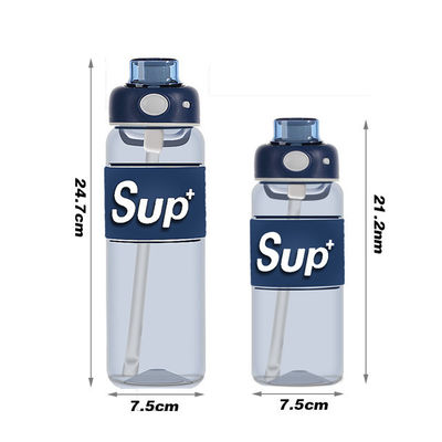 Unisex 178g und 194g Großkapazität Sport Fitnessstudio Tritan Wasserflasche mit Stroh-Infuser