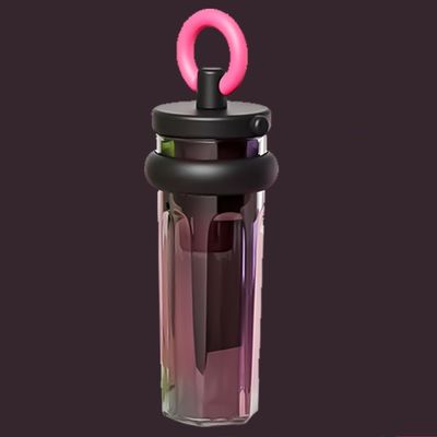 700 ml große Flasche mit passendem Logo, durchsichtige Plastikflasche mit Stroh für die Reise