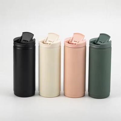 PORTABLE 400 ml Doppelwand Kaffeetasse aus Edelstahl mit Deckel Sport-Stil Spülmaschine