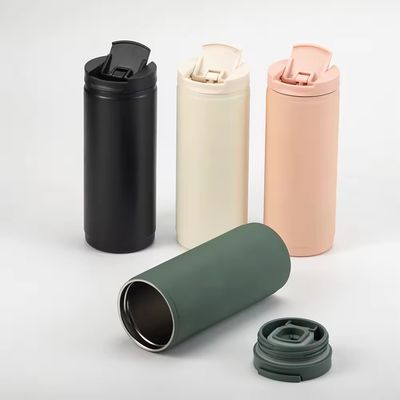 PORTABLE 400 ml Doppelwand Kaffeetasse aus Edelstahl mit Deckel Sport-Stil Spülmaschine