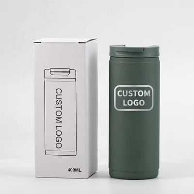 PORTABLE 400 ml Doppelwand Kaffeetasse aus Edelstahl mit Deckel Sport-Stil Spülmaschine