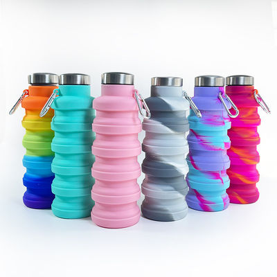 Zeitgenössisches Design 500ml Klappflasche aus Silikon für Unisex Reisen Fitnessstudio Sport