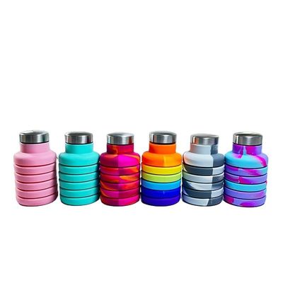 Zeitgenössisches Design 500ml Klappflasche aus Silikon für Unisex Reisen Fitnessstudio Sport