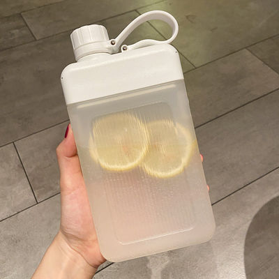 450 ml BPA-freie, quadratische PP-Plastik-Sportsaftflasche mit Kappe