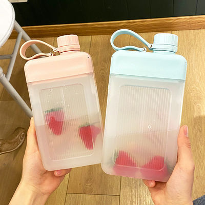 450 ml BPA-freie, tragbare, quadratische PP-Plastik-Sportflasche mit Kappe