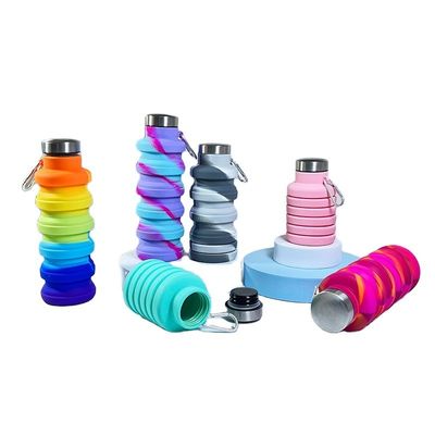 500 ml Klappbare Silikon-Wasserflasche für Reisen Fitnessstudio Sport BPA-freier Sicherer Studentenbecher