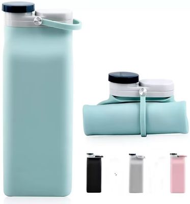Custom Klappflasche 400 ml/600 ml Silikon-Wasserflasche Muss für modische Reisende haben