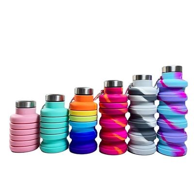 Custom Logo 500ml Silikon-Wasserflasche für die Feiertage Fitnessstudio Sport BPA kostenlos Studentenbecher