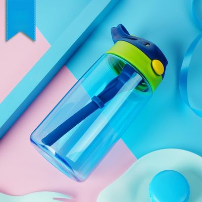 Farbige Kinder Trinkflasche mit Stroh BPA-freier Tritan Wasserflasche Kinder
