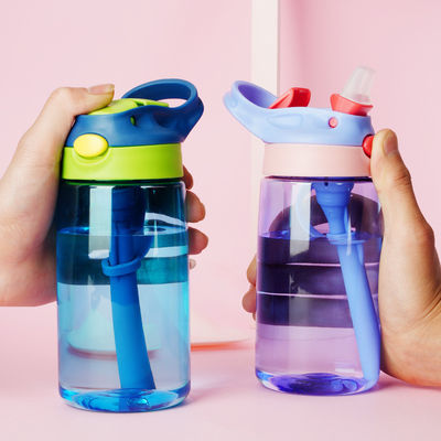 Farbige Kinder Trinkflasche mit Stroh BPA-freier Tritan Wasserflasche Kinder