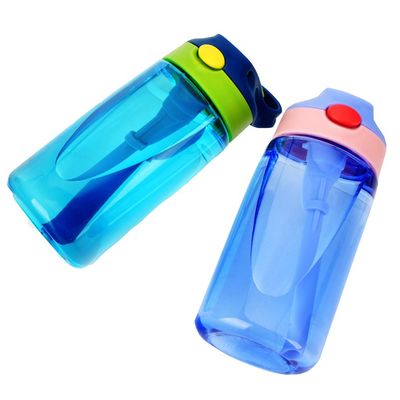 Farbige Kinder Trinkflasche mit Stroh BPA-freier Tritan Wasserflasche Kinder