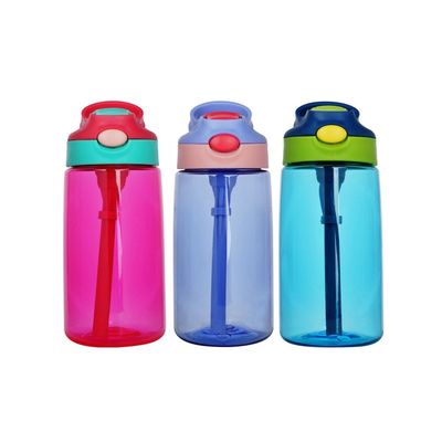 Farbige Kinder Trinkflasche mit Stroh BPA-freier Tritan Wasserflasche Kinder