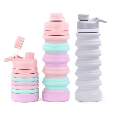Custom Logo 750ml Klappflasche Wasser BPA-freies Silikon für Kinder Schule und Sport