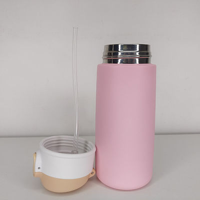 16oz Edelstahl-Wasserflasche mit Strohleck und Isolierung für aktive Kinder