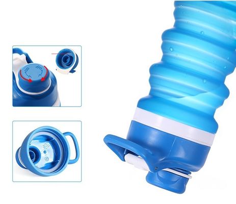 Custom Logo 750ml Klappflasche Wasser BPA-freies Silikon für Kinder Schule und Sport