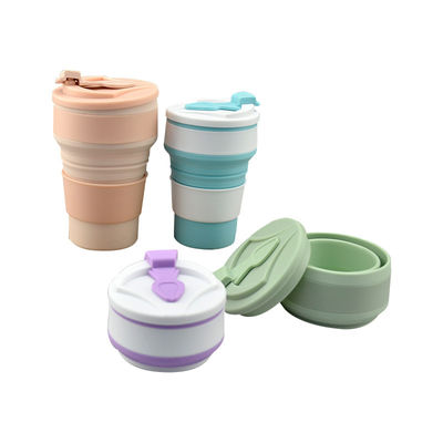350 ml/500 ml individuell gedruckte Silikon-Faltbecher für wiederverwendbare tragbare Wasserflasche