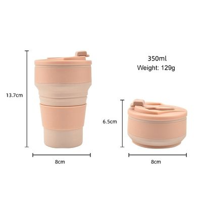 350 ml/500 ml individuell gedruckte Silikon-Faltbecher für wiederverwendbare tragbare Wasserflasche