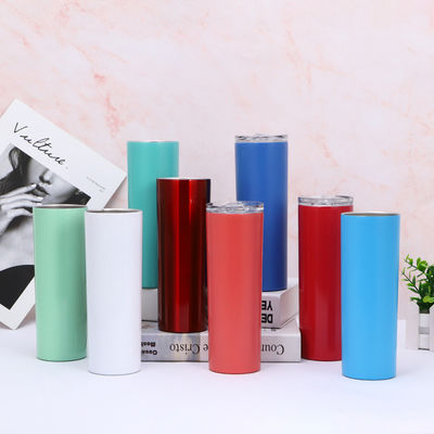 12oz 20oz 30oz Studenten Wasserflasche Straight Cup mit Deckel und Stroh