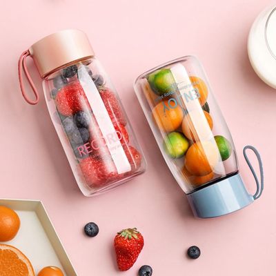 Wärmedämmungsleistung Cute Portable 380ml Transparent Wasserbecher für den Außenbereich