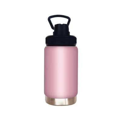 12oz rosa Doppelmauerte Wiederverwendbare Flasche mit Wärmedämmungsleistung und Griff