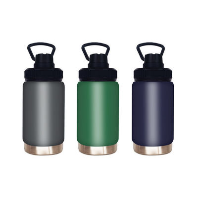12oz rosa Doppelmauerte Wiederverwendbare Flasche mit Wärmedämmungsleistung und Griff