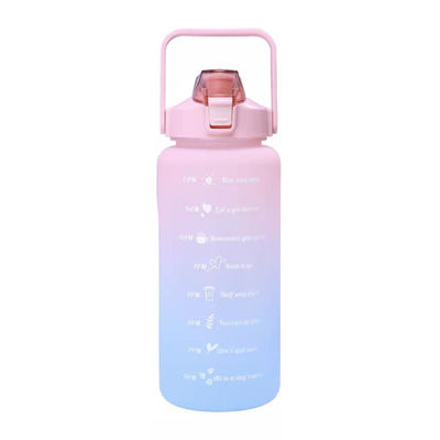 Motivationsflasche mit Zeitmarker und Stroh für Outdoor-Aktivitäten